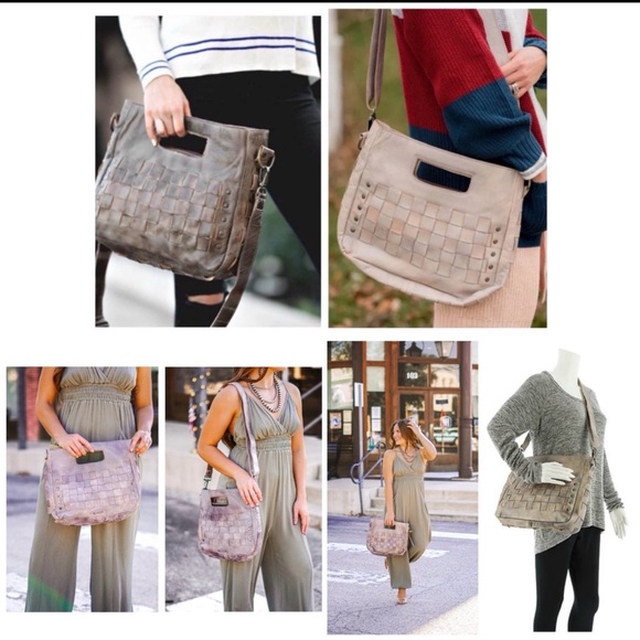 Bed Stu Orchid Leather Satchel Handbag Crossbody Bag Taupe Driftwood MSRP $280 - Picture 14 of 14